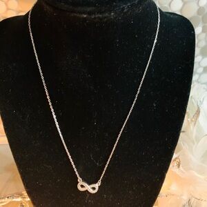 Sterling Silver Necklace infinity with  CZ BN